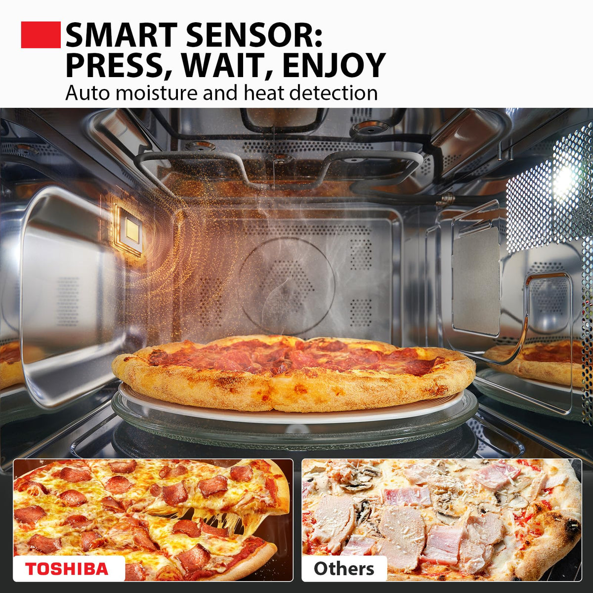 TOSHIBA ML-EC42P convection bake for thorough cooking and browning.