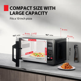 TOSHIBA ML-EM09PA BS top panel with controls and preset options for quick meals.