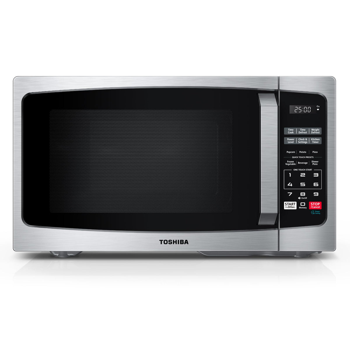 TOSHIBA ML-EM09PA-SS front view shows compact design ideal for small kitchens