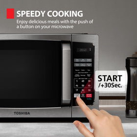 TOSHIBA ML-EM09PA-SS LED lighting brightens the cooking area
