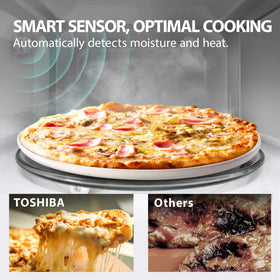 Toshiba ML-EM34P eco mode reduces energy use during cooking.