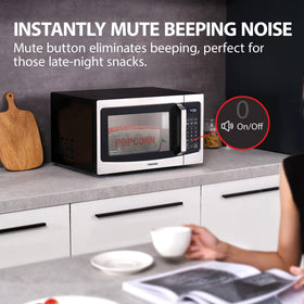 Toshiba ML-EM34P mute function lets you cook quietly.