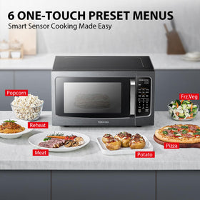 TOSHIBA ML-EM45PIT control panel with bright display for easy access during everyday reheating
