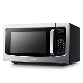 TOSHIBA ML-EM45PIT front view with stainless exterior for a modern kitchen