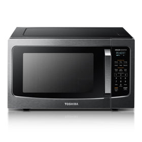 TOSHIBA ML-EM45PIT front view showing space-saving design that fits compact kitchens