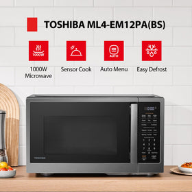 Toshiba ML4-EM12PA(BS) interior with 12.4 inch turntable supports even plate rotation