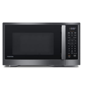 Toshiba ML4-EM12PA(BS) microwave front view highlights modern compact design for small kitchens