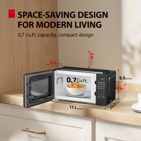TOSHIBA MM-EM07PA ChefDefrost feature speeds thaw while preserving texture.