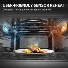 TOSHIBA OptiChef Chef Defrost function graphic indicating fast thawing.