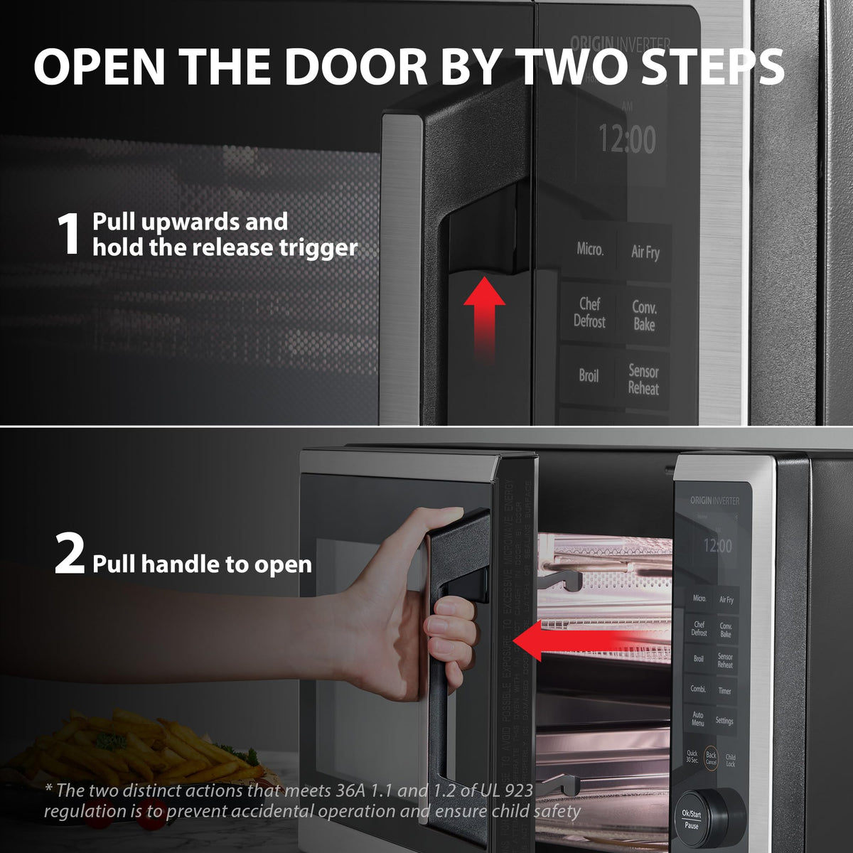 TOSHIBA OptiChef color-screen 2-4 inch view with recipe guidance.