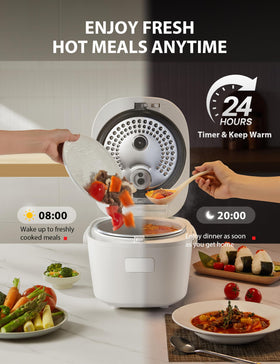 TOSHIBA OriginTaste fifteen-functions menu supports diverse cooking beyond rice.