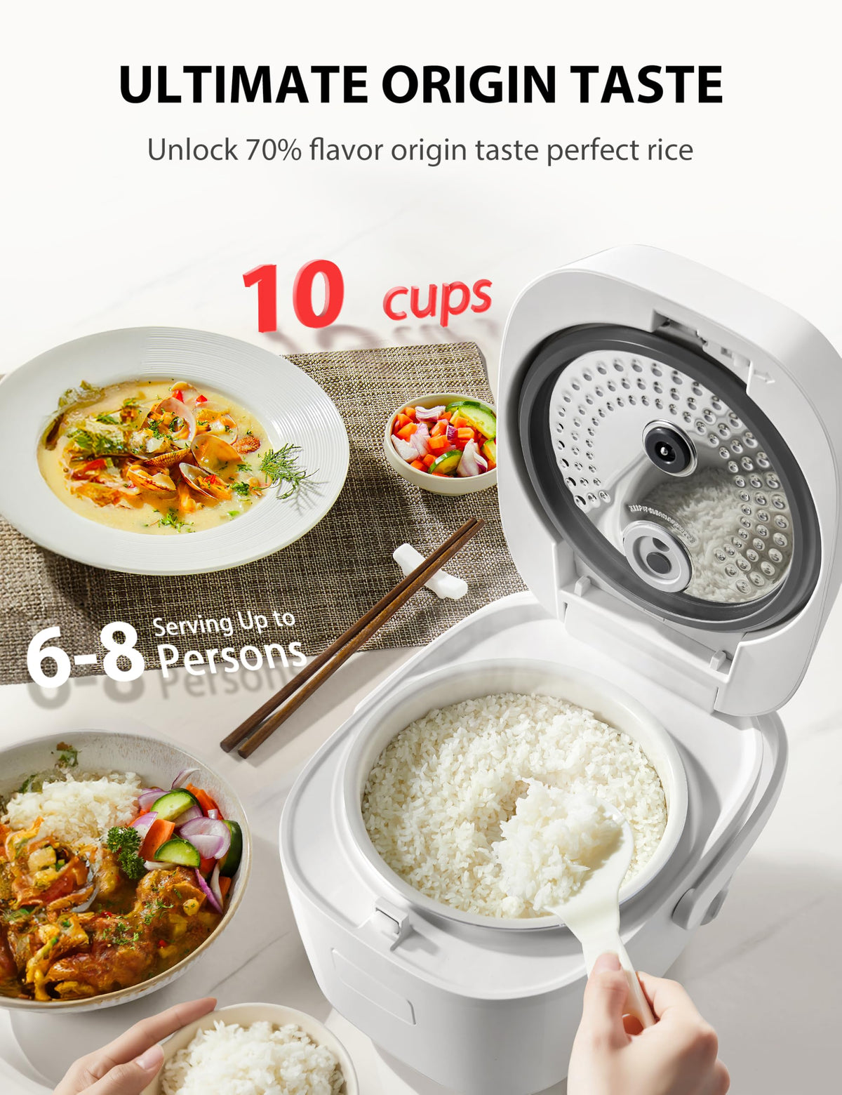 TOSHIBA OriginTaste with 3D heating delivers even cooking across grains