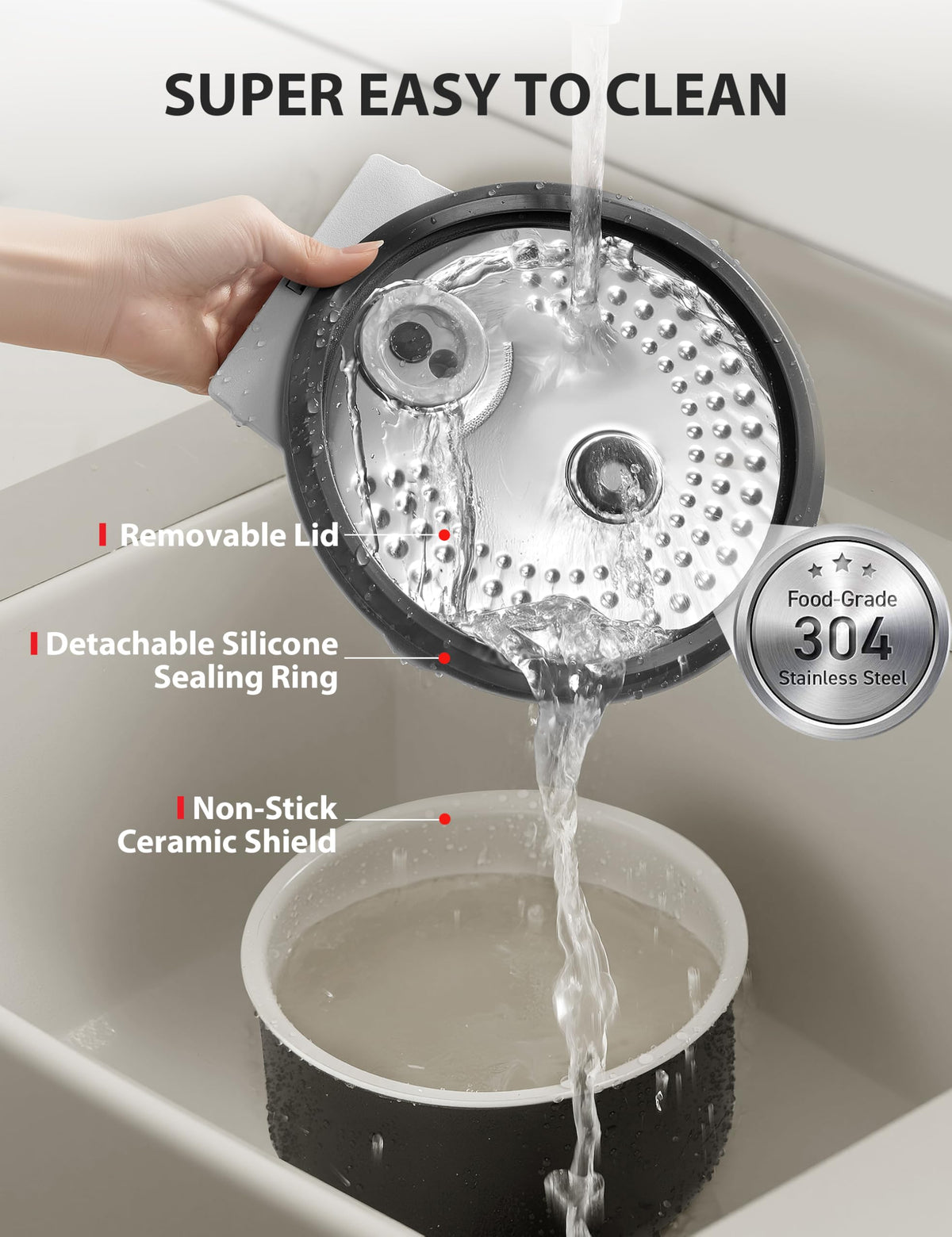 TOSHIBA OriginTaste measuring cup and spatula included for accurate prep