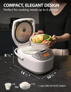 Toshiba rice cooker 7-program display showcasing easy navigation for multiple grains.