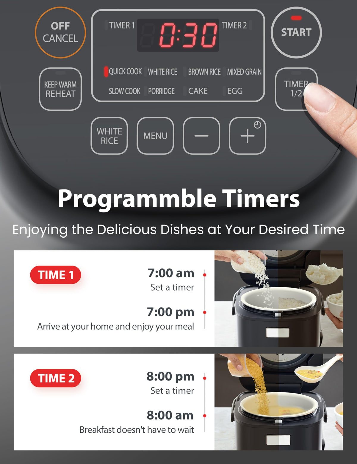 TOSHIBA 3-cup includes measuring cup and spatula for convenient prep