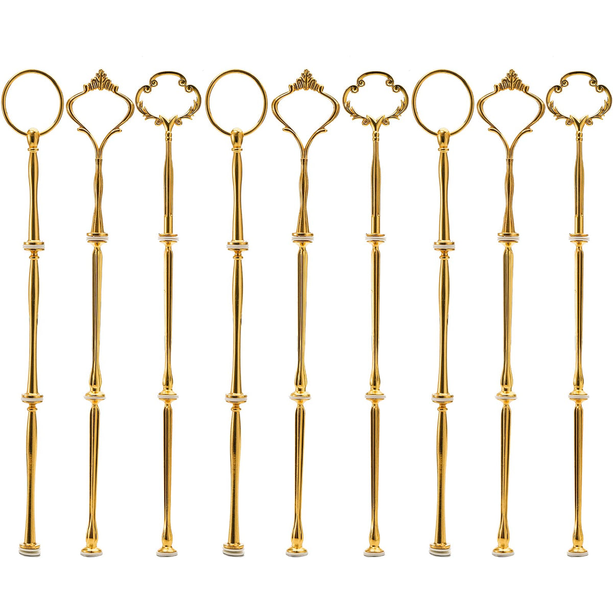 Tosnail 9 sets 3-tier cake stand fittings in gold for elegant dessert displays.