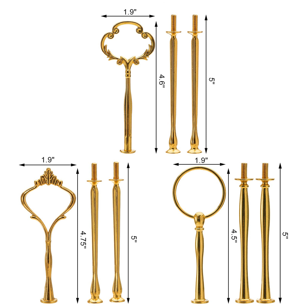 Tosnail crown-style fittings in gold, ideal for a regal cupcake stand.