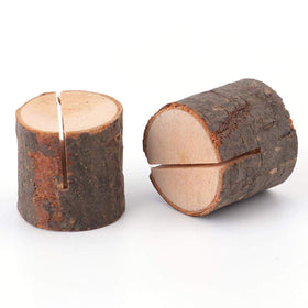 Tosnail wooden place card holders with natural woodgrain finish for versatile table labeling