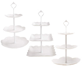 Tosnail round 3-tier stand displays cupcakes, ideal for dessert tables