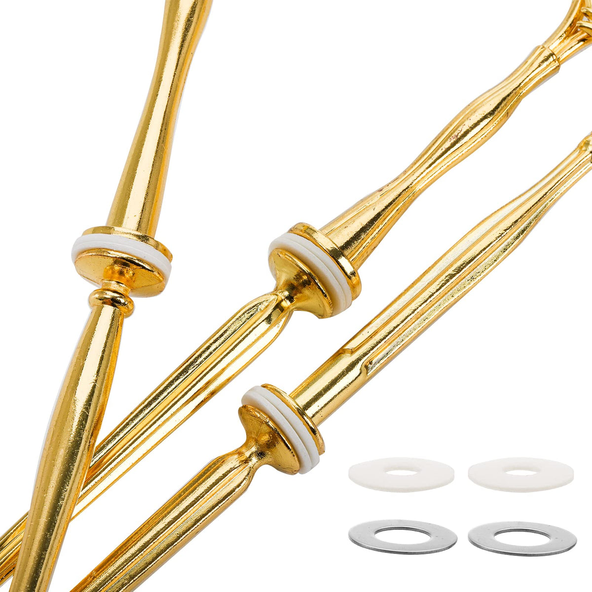 Tosnail metal stand fittings in gold with soft rubber pads protect plates.