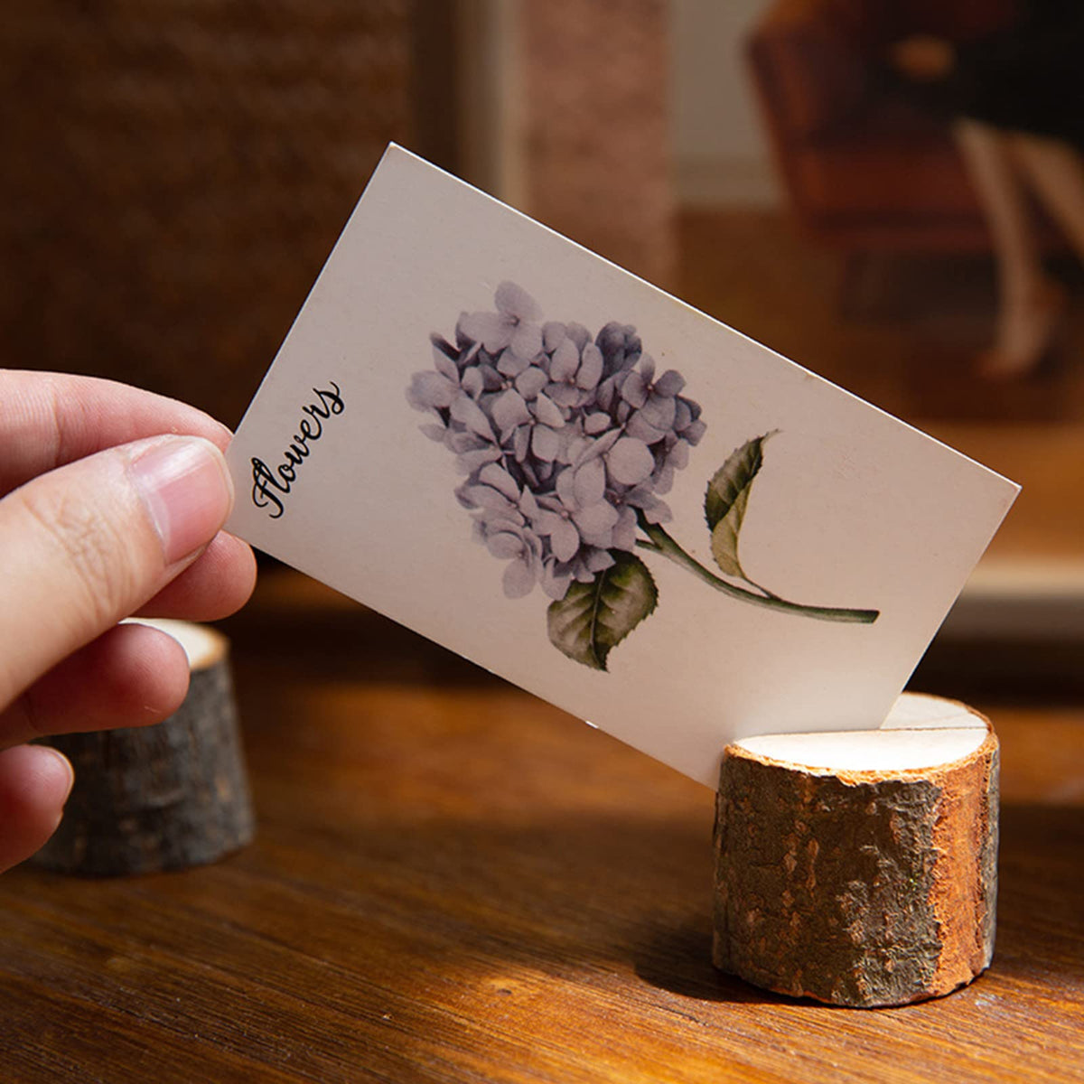Tosnail wedding decor wooden holder featuring warm natural tones