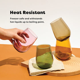 TOSSWARE Reserve 16oz stemless glass in unbreakable Tritan for durable daily use.