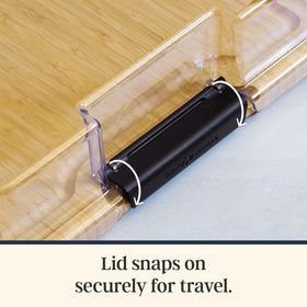 Totally Bamboo 15.5 x 11.5-inch board fits sharing-sized spreads.