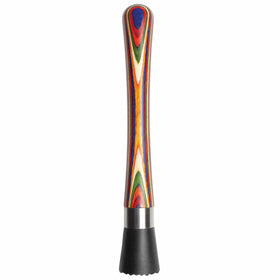 Totally Bamboo Baltique Marrakesh muddler close-up of colorful birch handle for cocktails