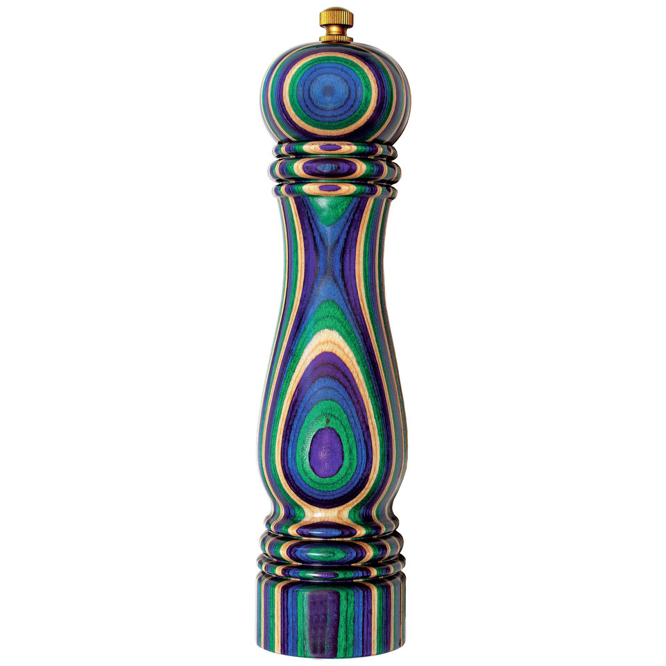 Totally Bamboo Baltique Mumbai Pepper Grinder with colorful layers for stylish table seasoning.