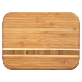 Totally Bamboo Barbados cutting board with end-grain inlay for gentle knife contact.