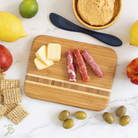Totally Bamboo Barbados tri-color end-grain design enhances kitchen prep aesthetics.
