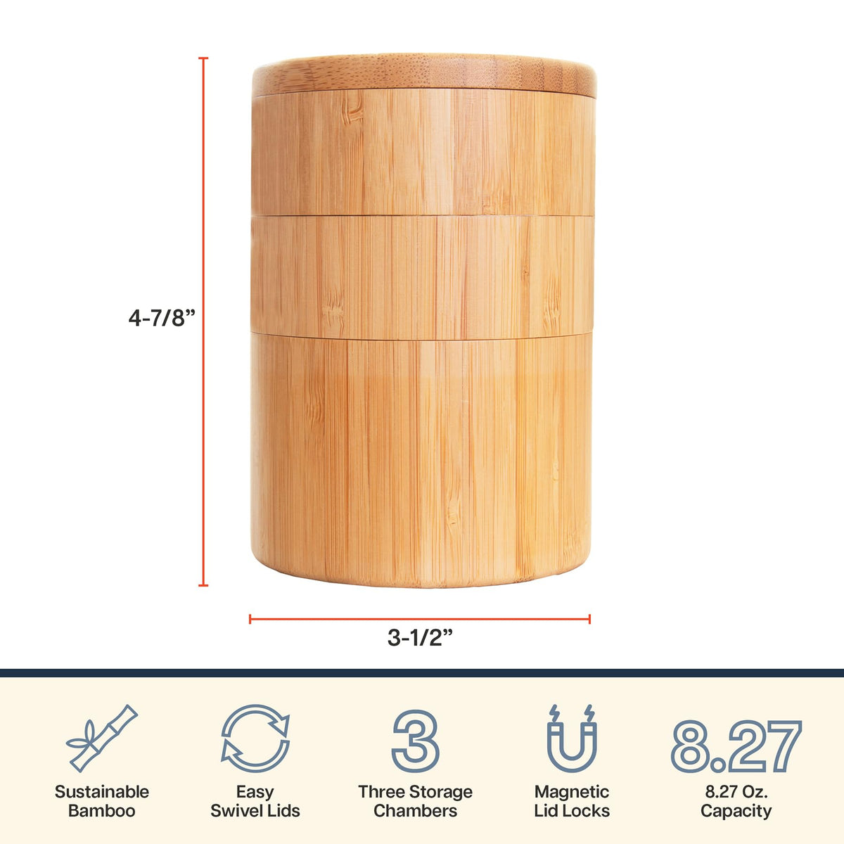 Totally Bamboo compact kitchen storage idea showcases versatile organization for herbs and spices.