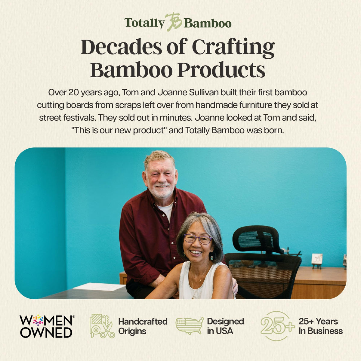Totally Bamboo knife-friendly surface preserves blade edges