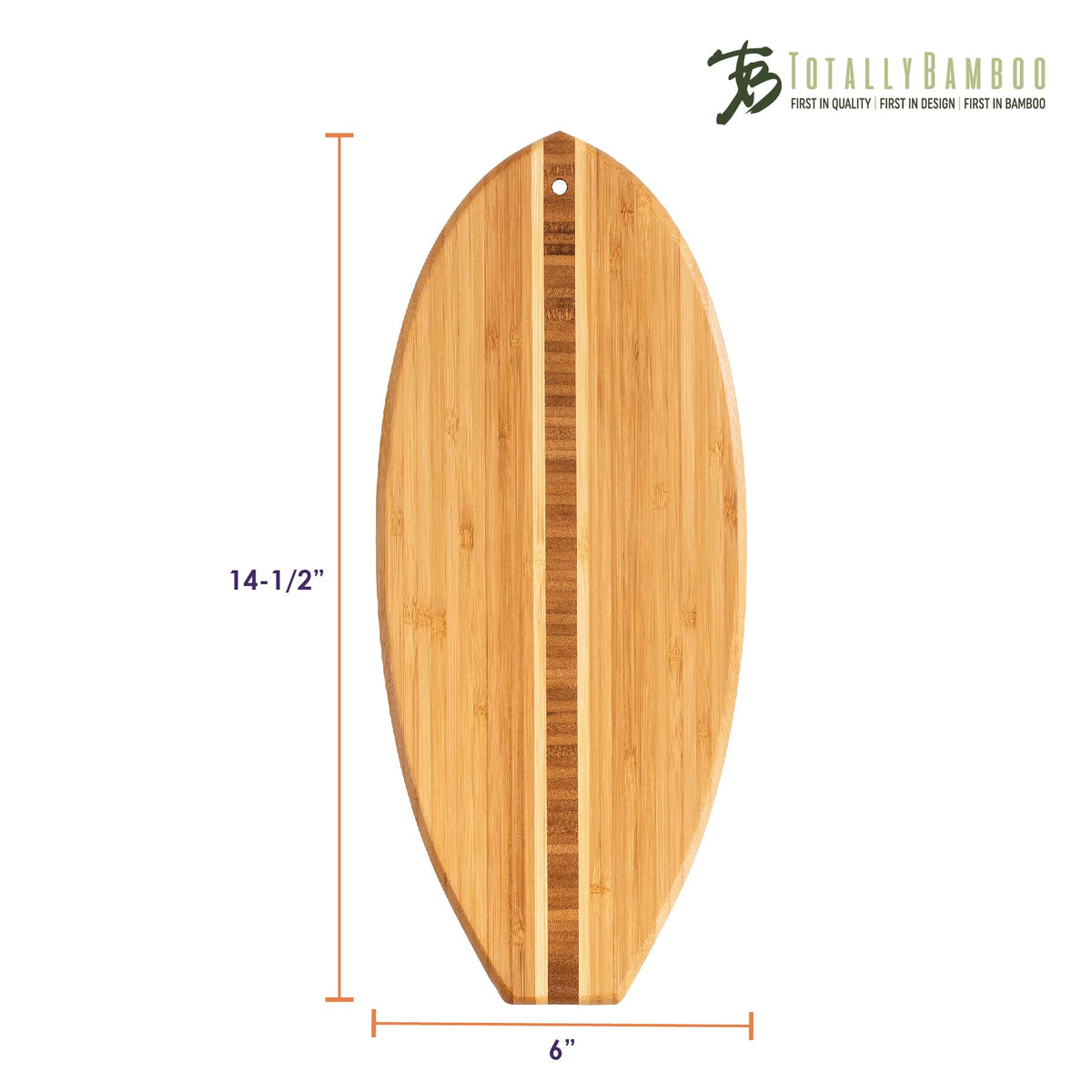 Totally Bamboo Lil' Surfer board showcases eco-friendly bamboo and renewability.