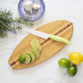 Totally Bamboo Lil' Surfer board top view reveals the compact silhouette and size.