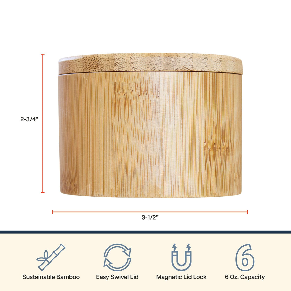 Totally Bamboo salt cellar holds up to 6 oz