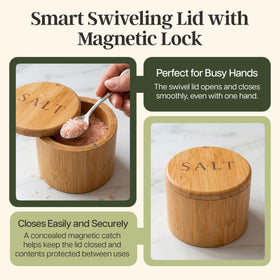 Totally Bamboo salt cellar crafted from sustainable bamboo