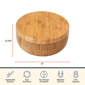 Totally Bamboo Salt Keeper Duet compact 8-ounce capacity in use