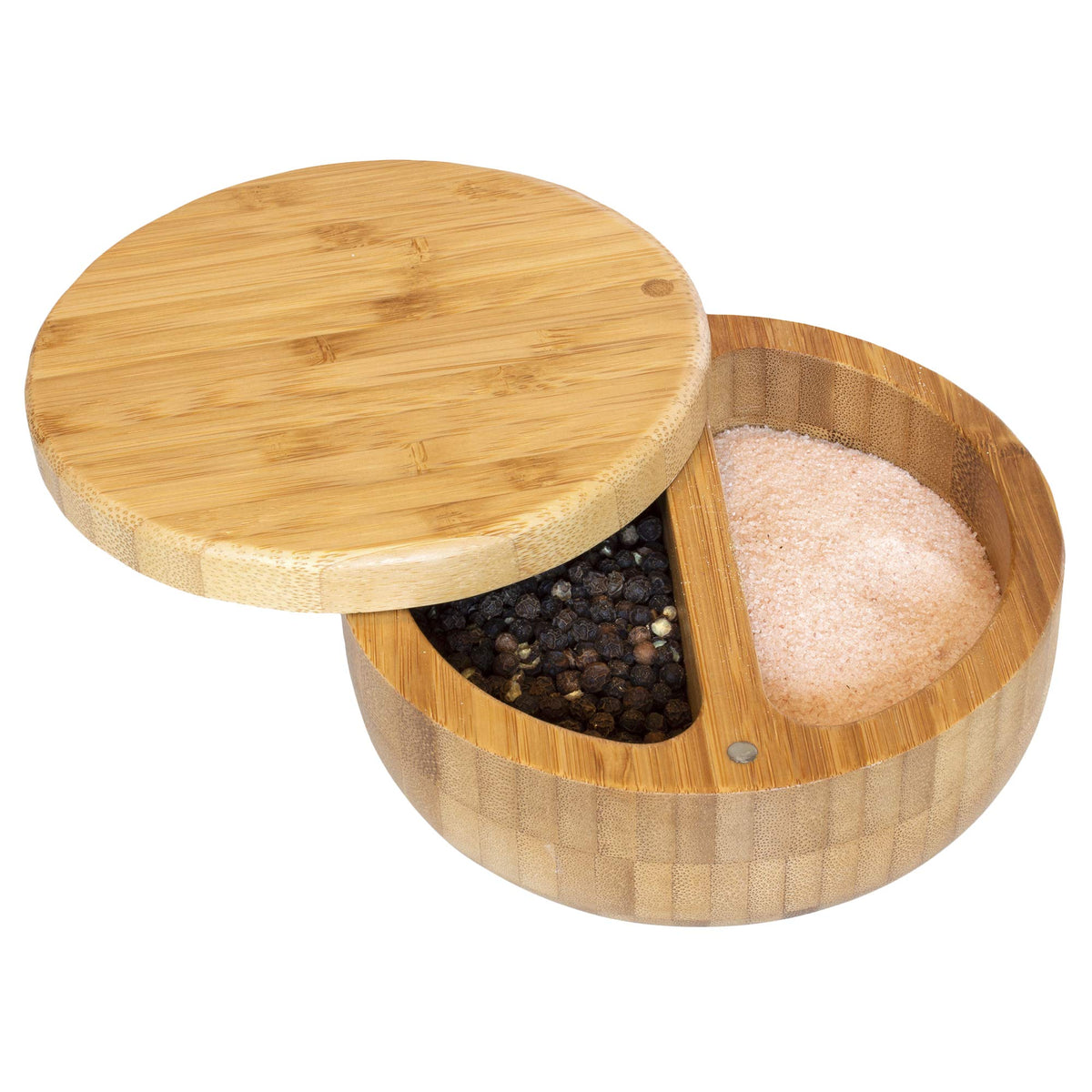 Totally Bamboo Salt Keeper Duet stored salt and pepper on counter