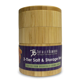 Totally Bamboo Triple Salt Cellar bottom-compartment angle illustrates ample 1⅓ cup capacity.