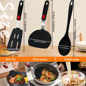 TOTDTDA Spatula Set 6-Piece 600°F heat resistance for high-heat cooking.