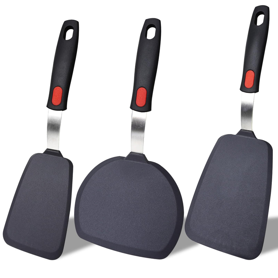 TOTDTDA silicone spatula set 3pc overview for versatile baking and cooking without scratching nonstick pans