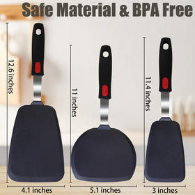 TOTDTDA silicone spatula-set turner edge — soft edge reduces scratching on cookware
