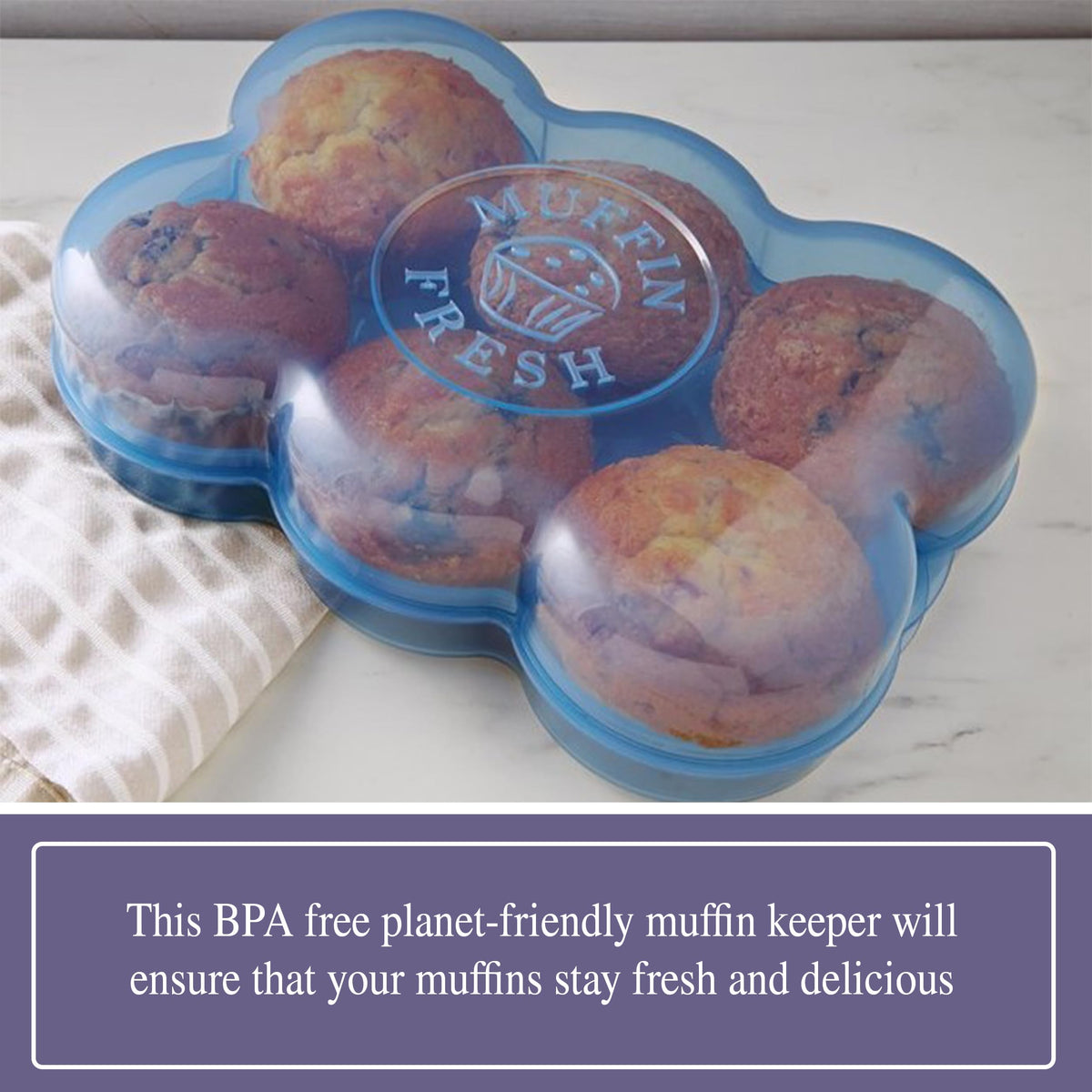 Touch Up Cup microwave-safe container for quick muffin reheats.