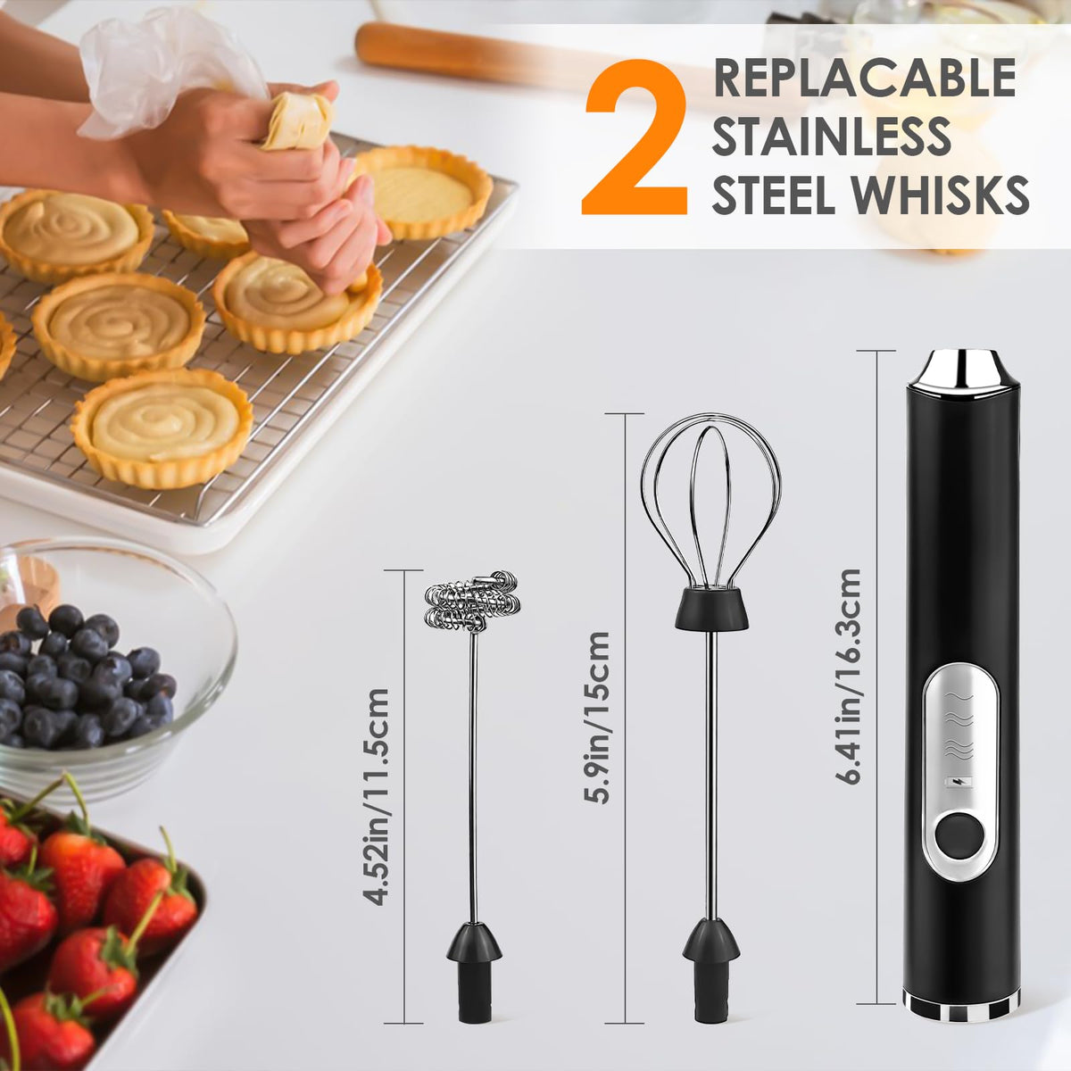 Toughwild milk frother charging with indicator light for convenient power.
