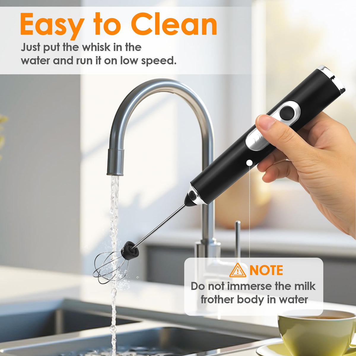 Toughwild foam in seconds for latte-style drinks.
