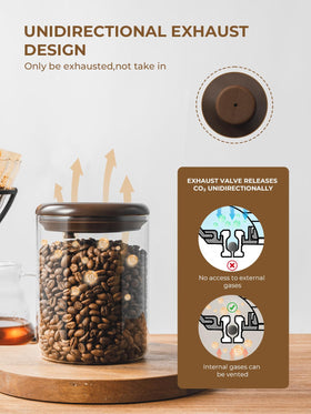 Coffee bean container by Tourdeus with secure lid and 10 oz capacity