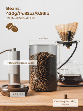 Tourdeus 13oz capacity canister ready for daily coffee storage