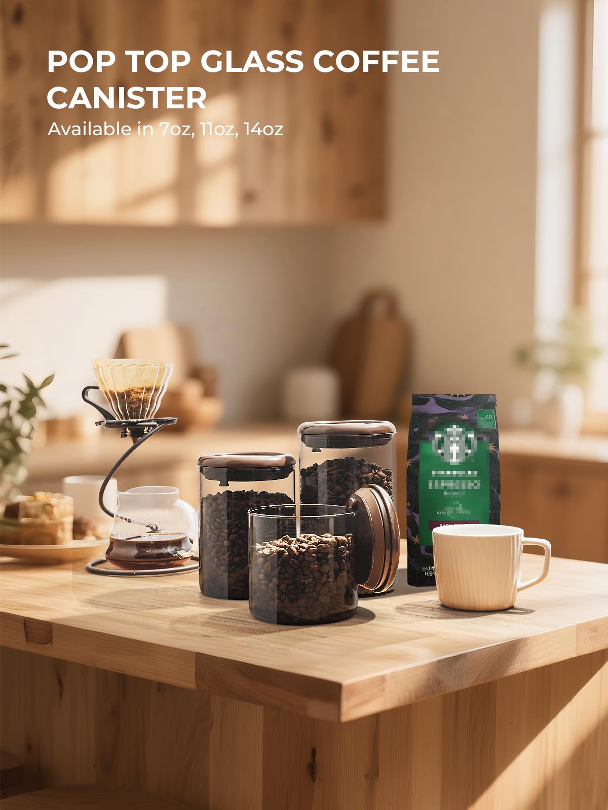 Tourdeus canister on a modern countertop adding style and organization
