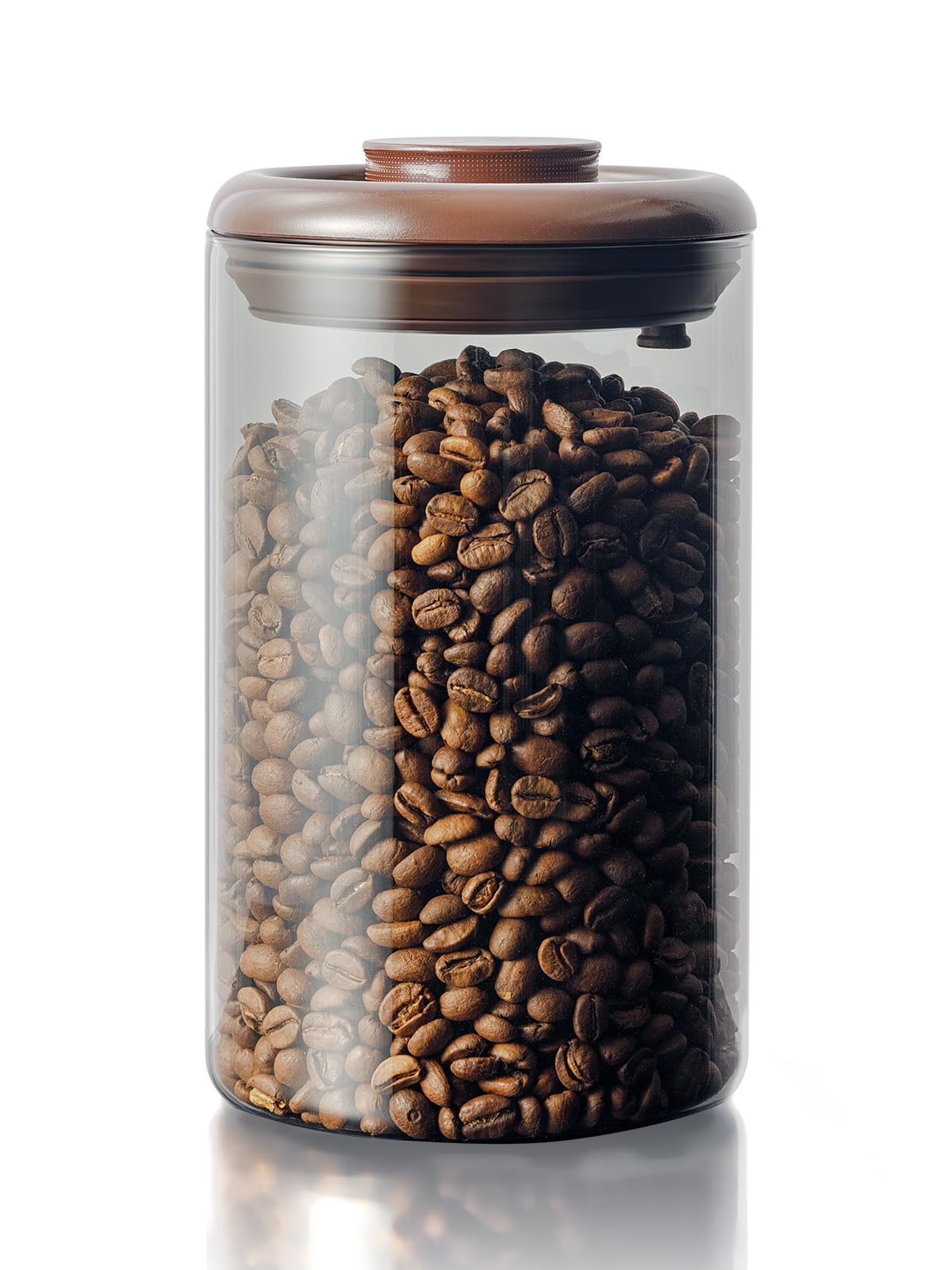 Tourdeus coffee canister with pop-top lid showing easy access to grounds
